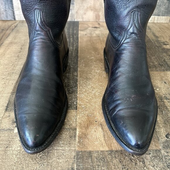 Lucchese Classics Handmade L350029 Black Cherry Roper Cowboy Boots Mens 10.5 D - Picture 7 of 12